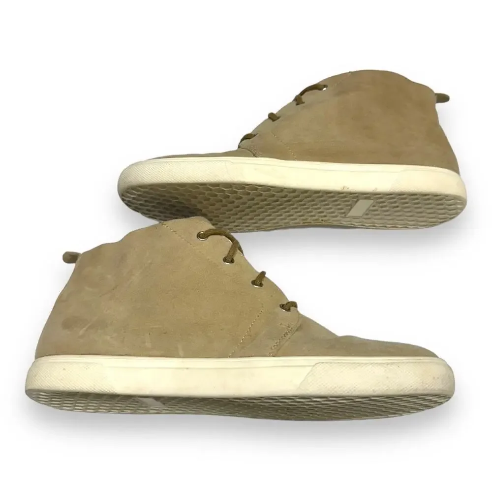Susina Womens Ankle‎ Boots Sz 7.5 M Beige Suede Leather Lace Up Sneakers